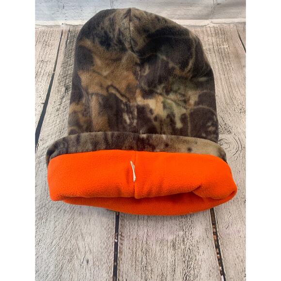 CAMO Men’s Orange Fleece Reversable Face Mask Hood / Size: One Size - Picture 5 of 6
